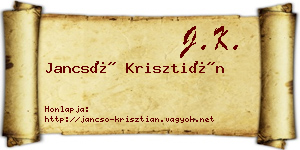 Jancsó Krisztián névjegykártya